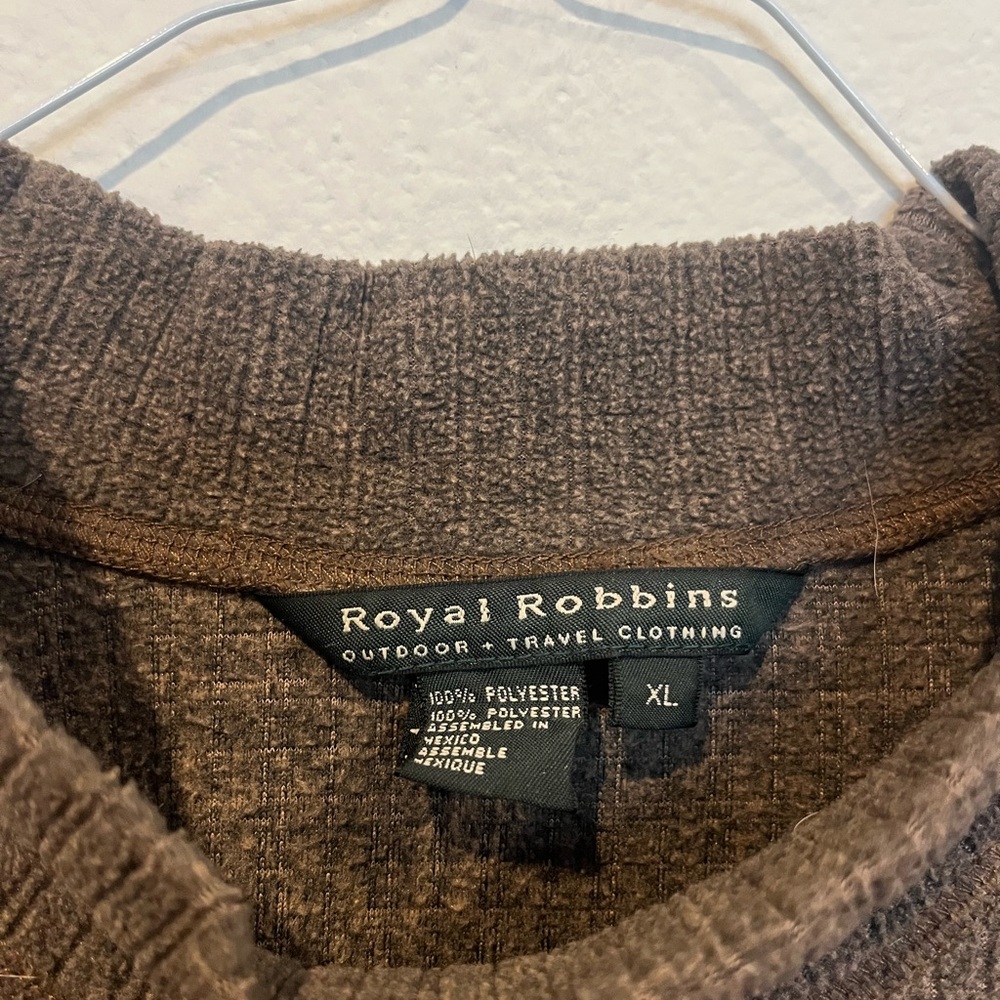 Royal Robbins Men’s Fleece Sweater Size XL Lightweight Pullover Brown Polyester - Picture 2 of 6